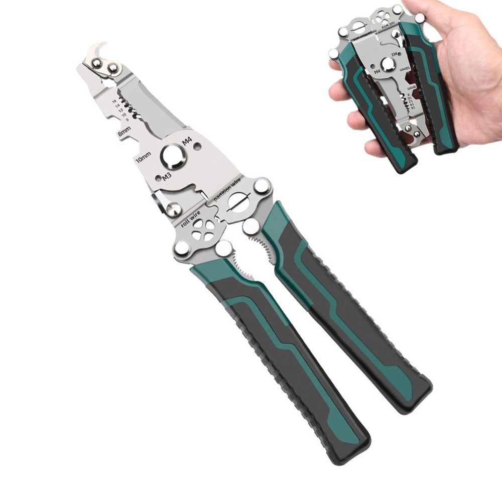 Multi-functional Electrician Tool Set with Folding Wire Stripper and Crimper