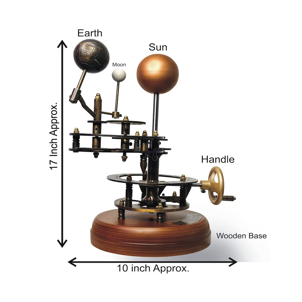 Orrery Earth Rotation Around Sun Brass Handcrafted Functional Solar System