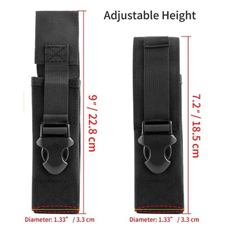 Tactical Molle Pouch Flashlight Holder Case Lightweight Practical Holster Bag US