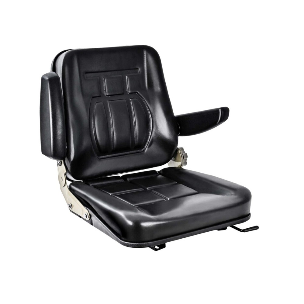 Universal Forklift Seat Replacement 45°-180° Adjustable Backrest & Armrests