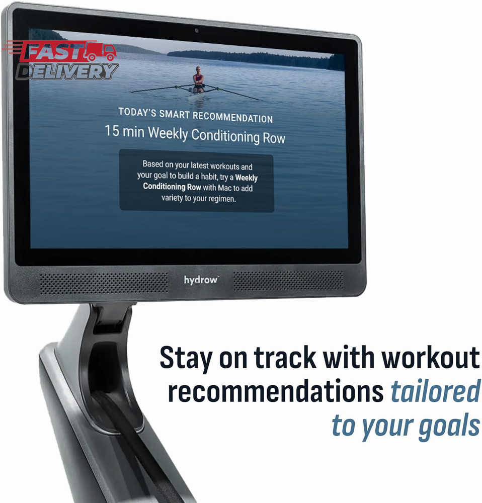 Hydrow Origin Rowing Machine with Immersive 22" HD Rotating Screen - Stows Uprig