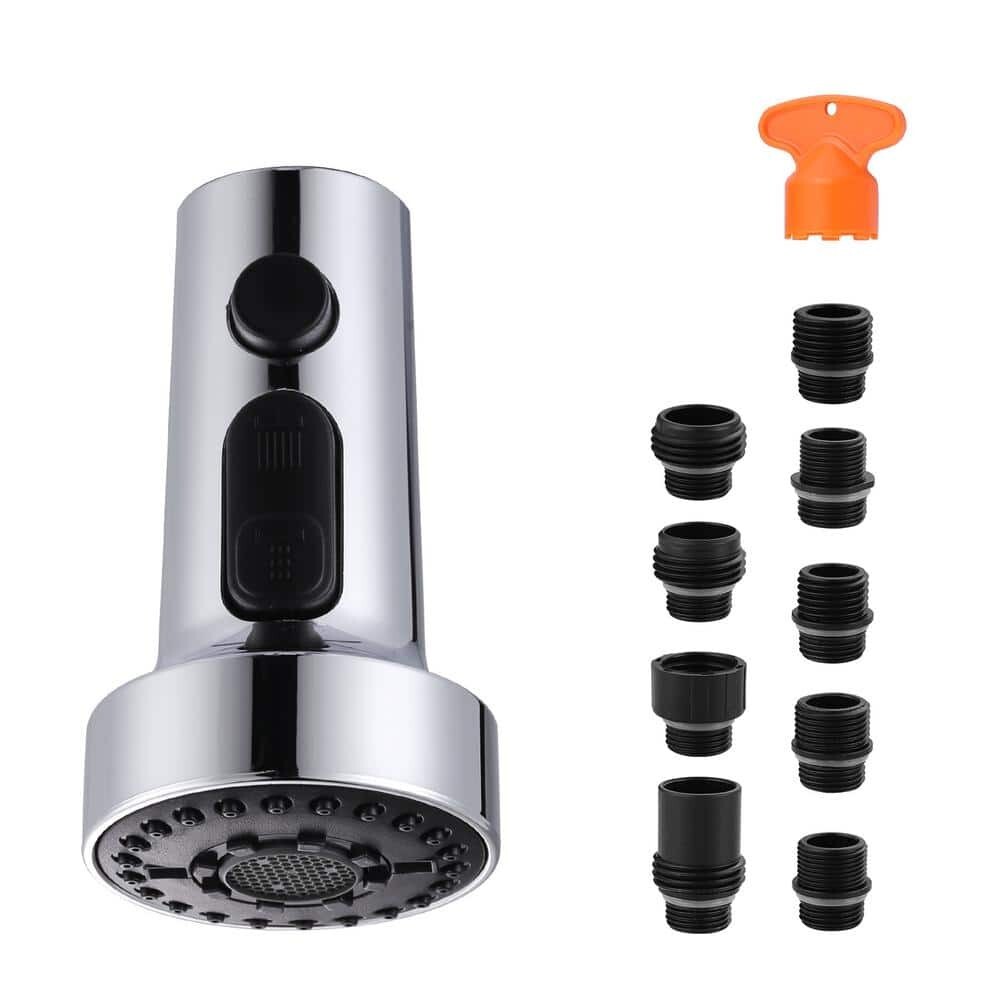 3-Function Kitchen Faucets Head Replacement with 9-Adapters