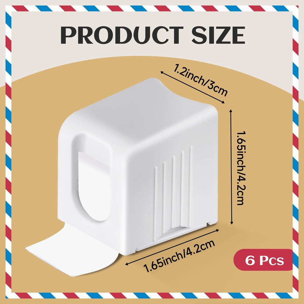 Maitys 6 Pcs Stamp Roll Dispenser Postage Holder for White
