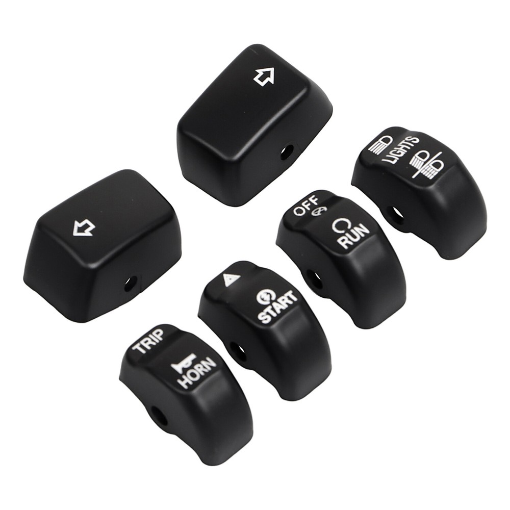 6pcs Hand Control Switch Housing Button Cap For Harley Softail Dyna Wide Glide