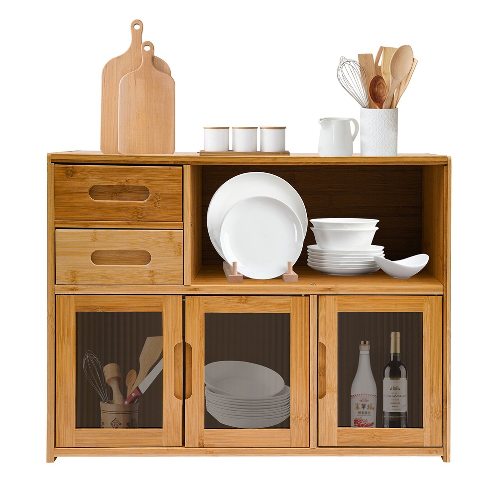Kitchen Pantry Sideboard Bamboo Kitchen Pantry Kitchen Storage Cabinet Home