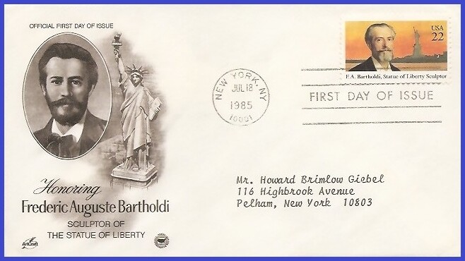 USA3 #2147 ADDR PCS ARTCRAFT FDC   Frederic Auguste Bartholdi