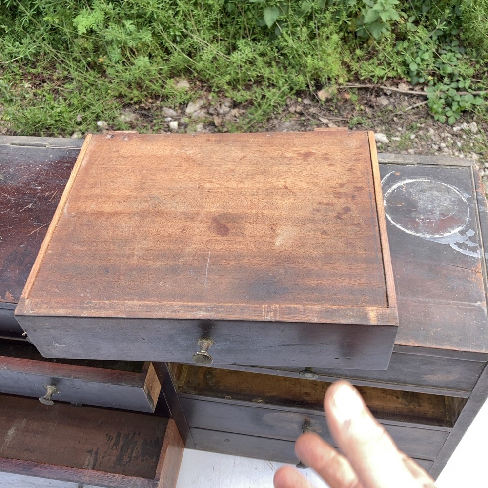 Vintage 9 Drawer Engineers Tool Makers Cabinet Chest- Upcycle