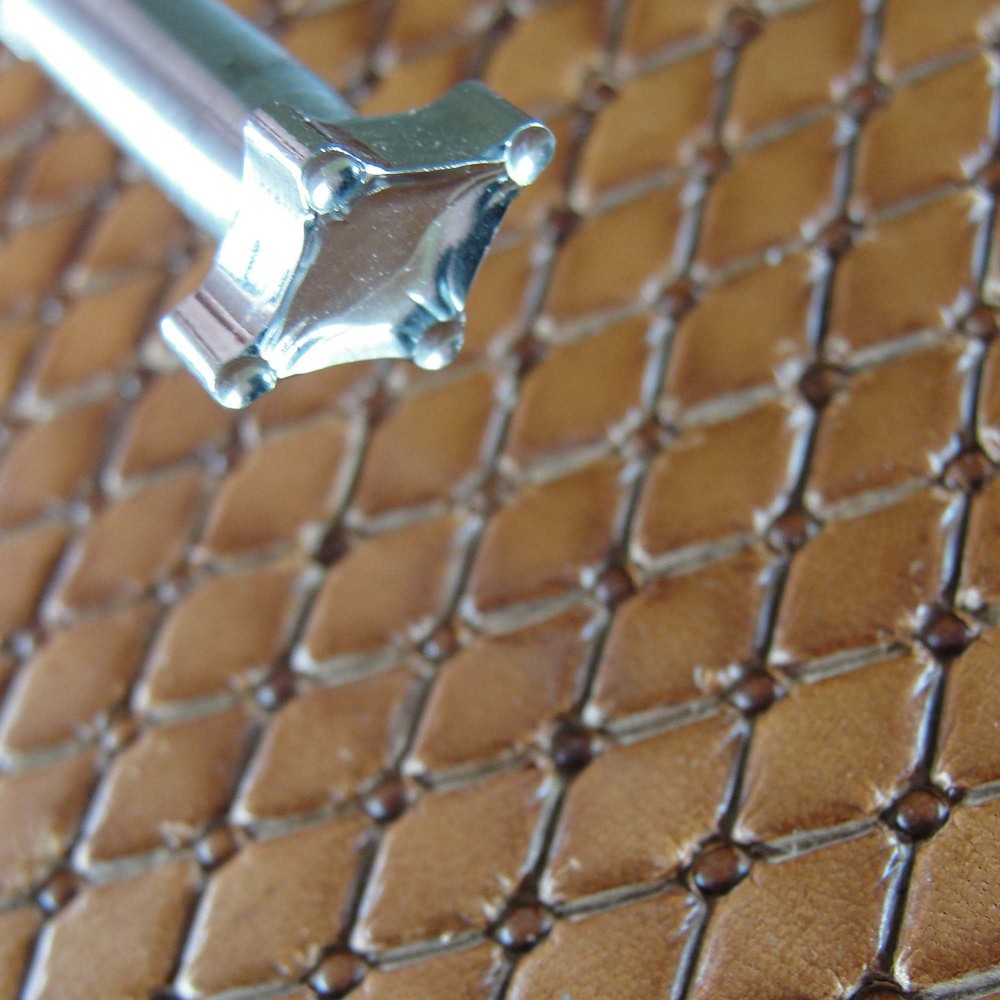 Small Button Tufted/Quilted Pattern Leather Stamp, Stainless Steel Leather Tool