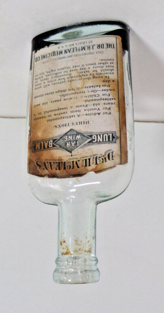 Dr McLeans Lung Balm Tar Wine bottle antique EMPTY