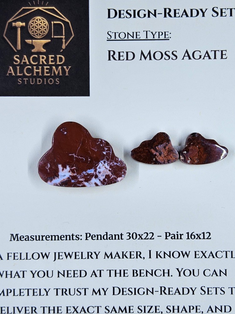 Cloud Shape - Red Moss Agate - Design-Ready Sets