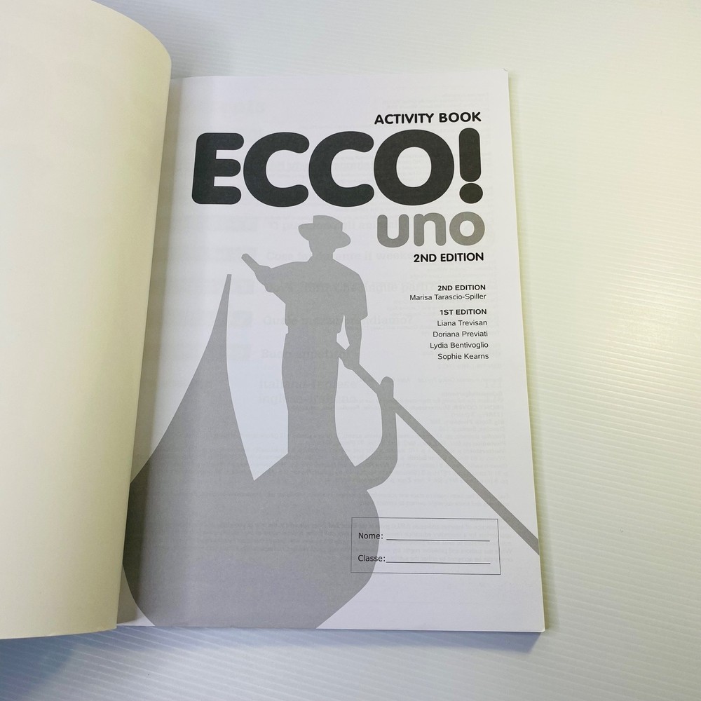 Ecco Uno Activity Book Second 2nd Edition 2E Italian Language AB Pearson