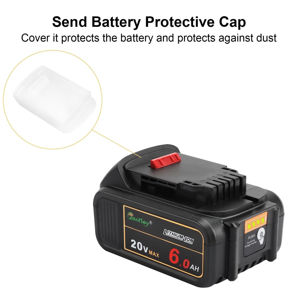 20V 6.0A Replacement Battery for Dewalt DCB200 DCD DCF DCG Power Tools