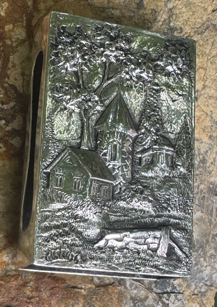 Extremely rare Kirk & Son Castle Repousse Match Safe Excellent Sterling Silver