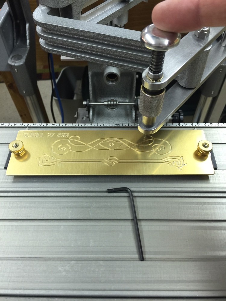 #27-399 MASTER SCROLL TEMPLATE FOR NEW HERMES ENGRAVER SOLID BRASS ENGRAVING
