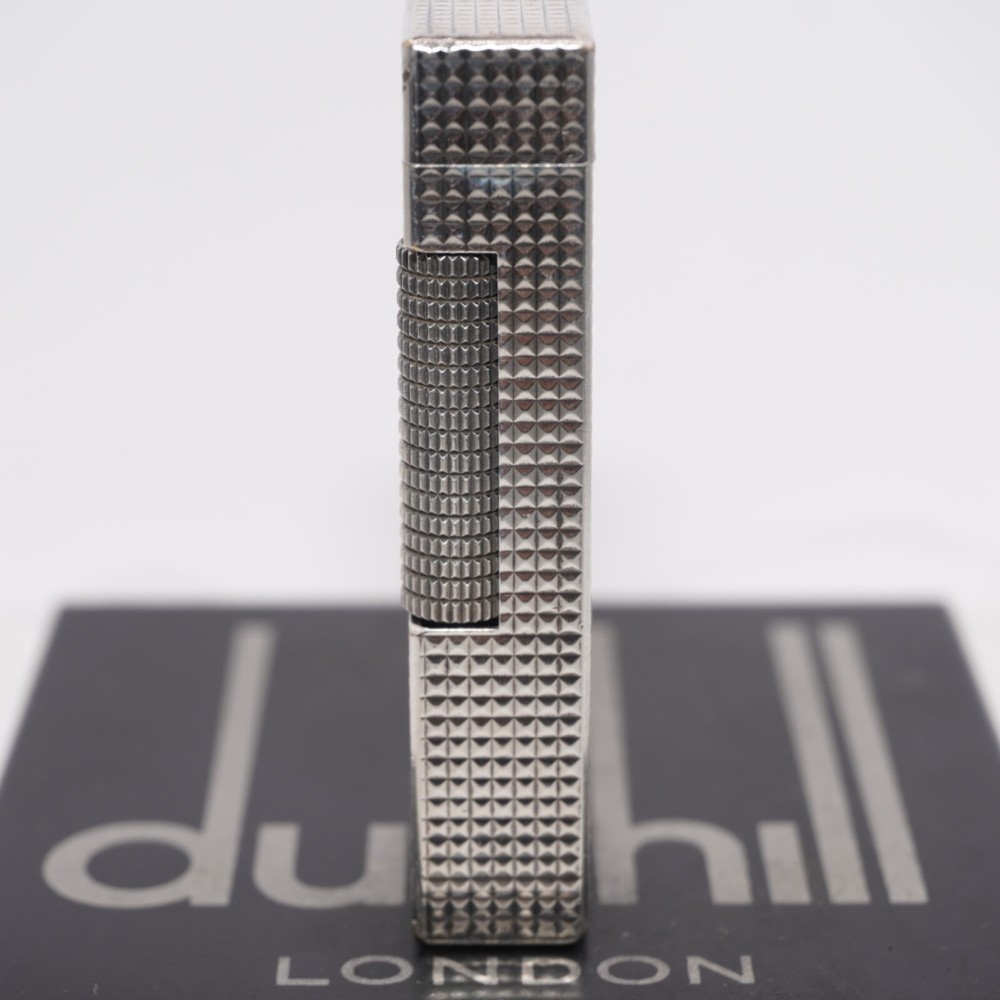 Dunhill Lighter Silver Plate Hobnail Pattern_Ultrasonically cleaned_Working