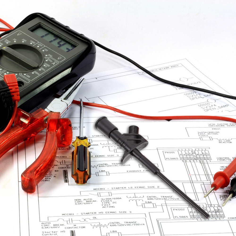 2 Pcs Test Clip Hook High Voltage Insulation Tools Insulated Wire