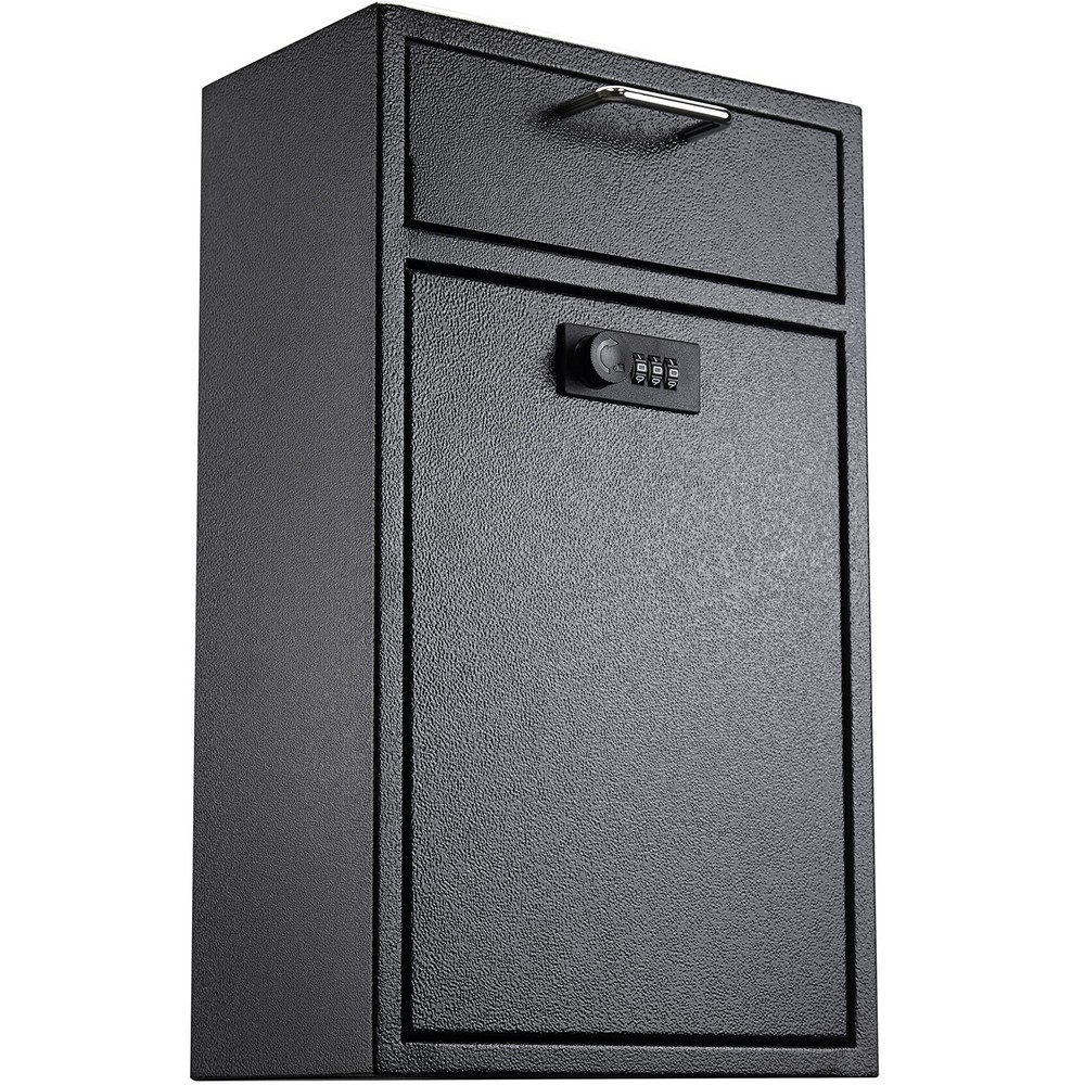 Locking Wall Mailbox Drop Safe for Business - 1.2mm Heavy Duty Lock Box with ...