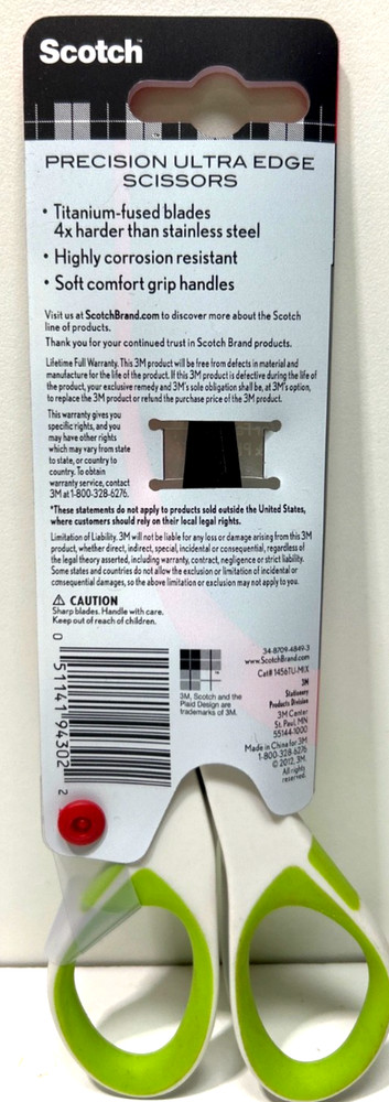 3M Scotch Precision Ultra Edge 6″ Scissors – 3‑count