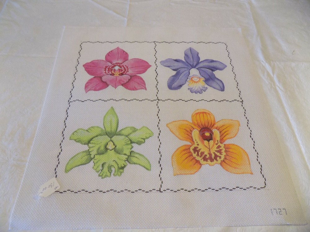 HAND PAINTED 4 ORCHIDS