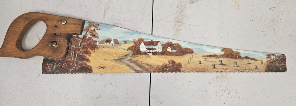 Hand Painted Vintage Saw
