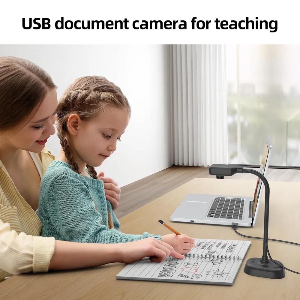 Document Camera for Teachers and Classroom, USB Webcam/Doc Camera Builtin Mic...