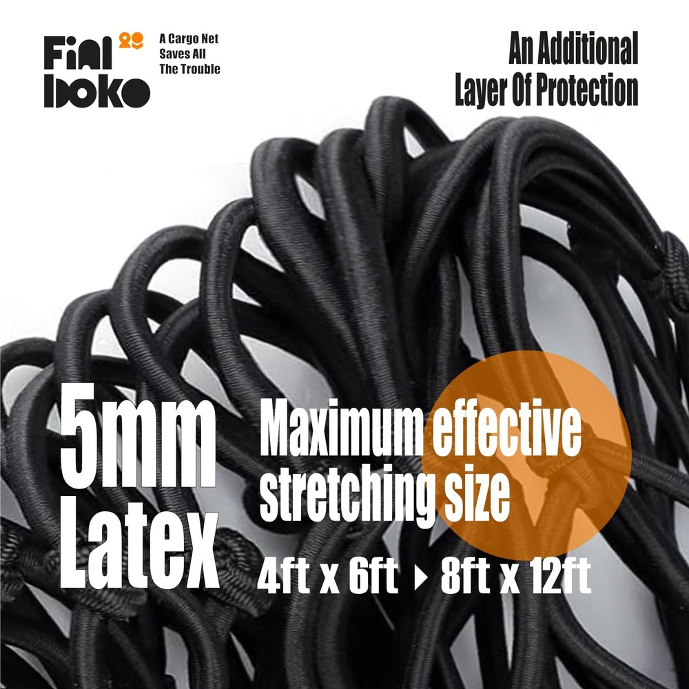 Finiboko Highly Elastic Cargo Net for 4x6Ft Net,