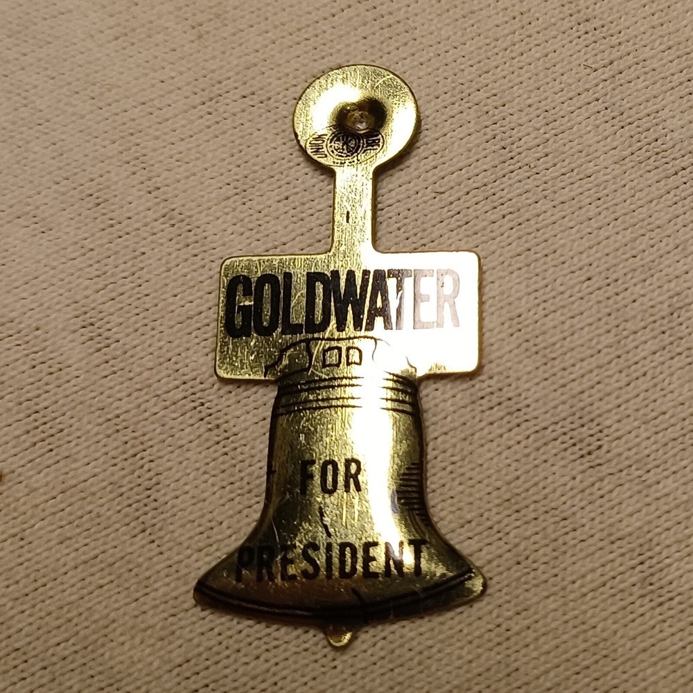 1964 Goldwater Liberty Bell Tab Pin Button Unbent