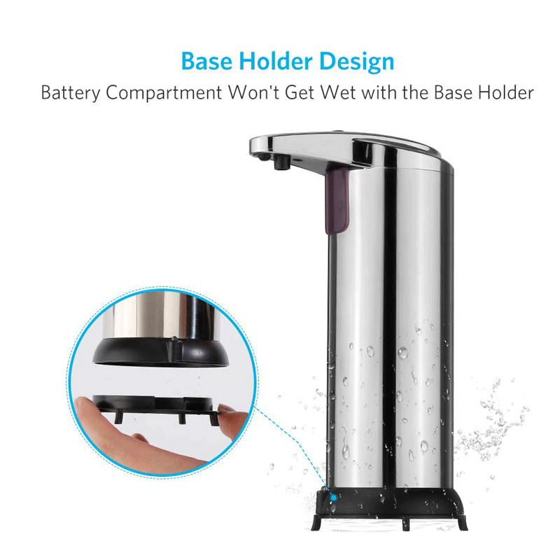 250ml Automatic Soap Liquid Dispenser Touchless Smart IR Sensor Kitchen Bathroom