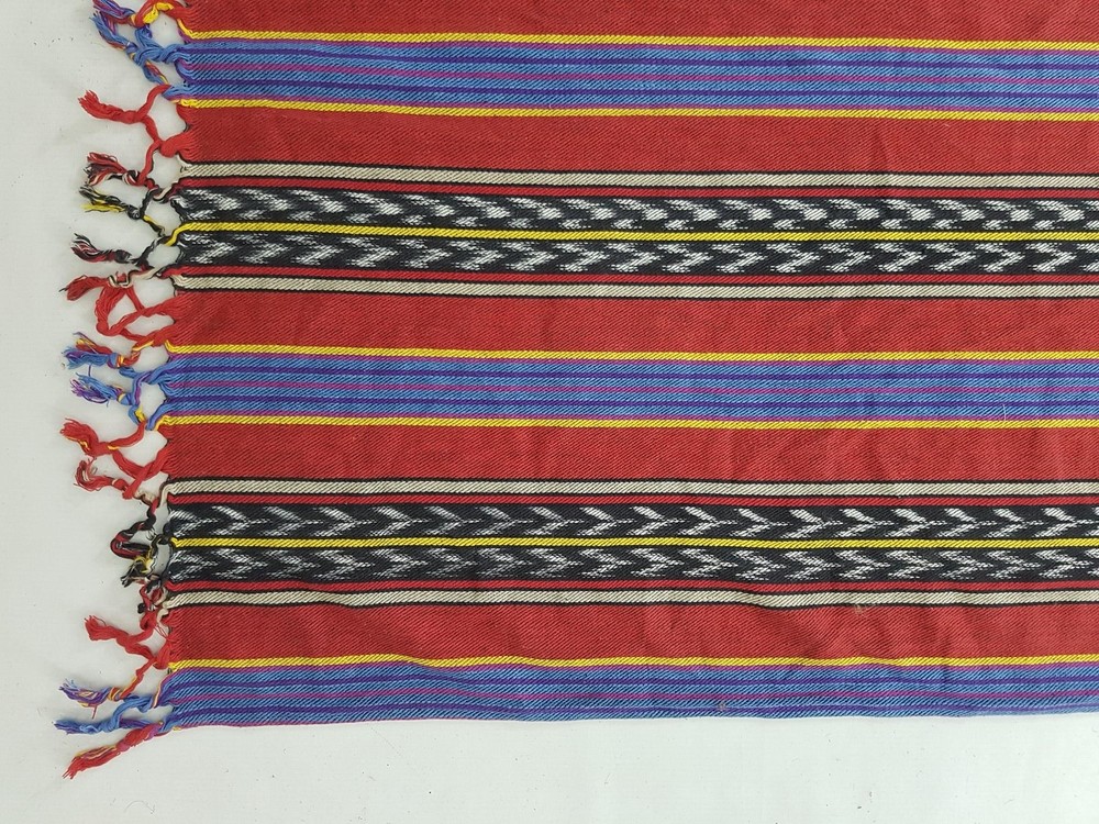 Vintage Handwoven Geometric Pattern Table Runner 162x24 inches