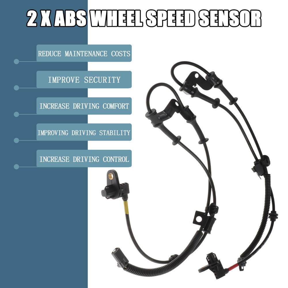 Front Driver and Passenger Side ABS Speed Sensor for Hyundai 2012-2017 Accent