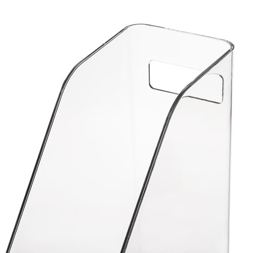 6 Pack Clear Magazine Holder, File Magazine Rack with Handle, Vertical Folder