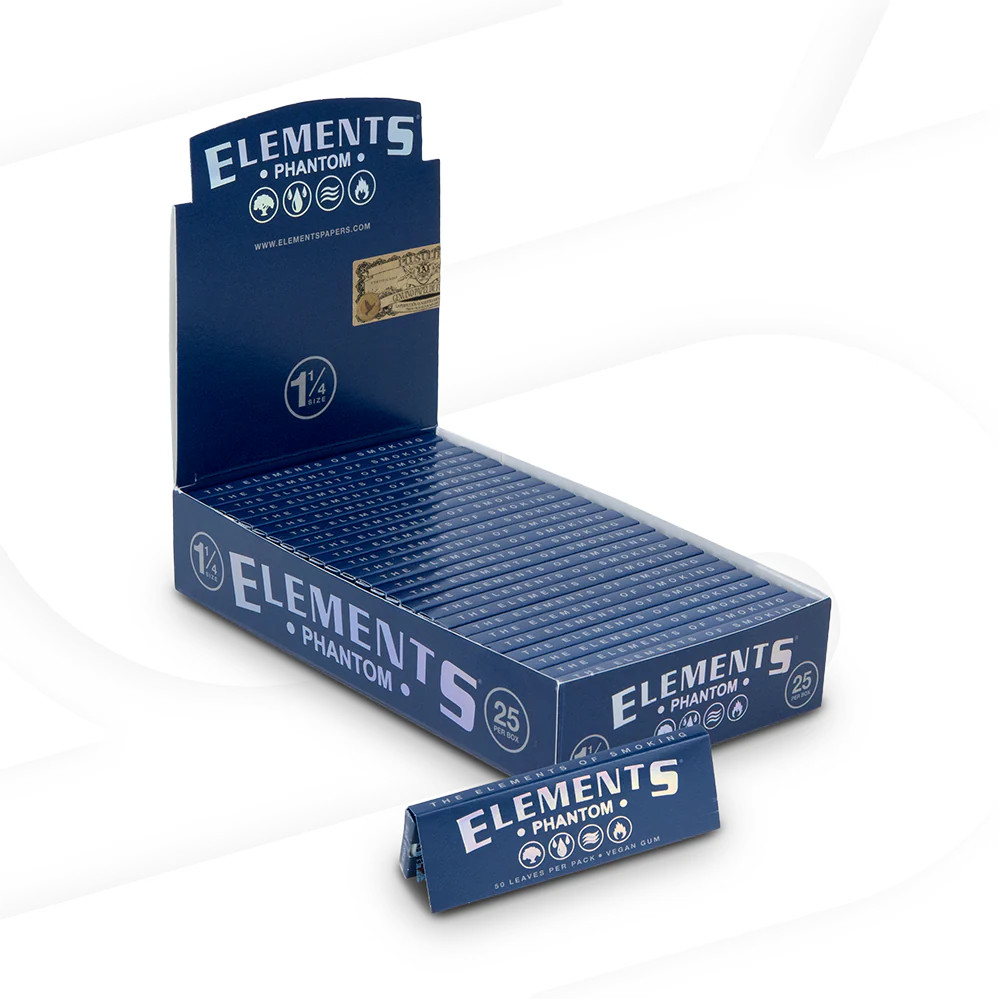 🔥Elements 1 1/4 Phantom Rolling Papers Phenomenally Thin | Full Box