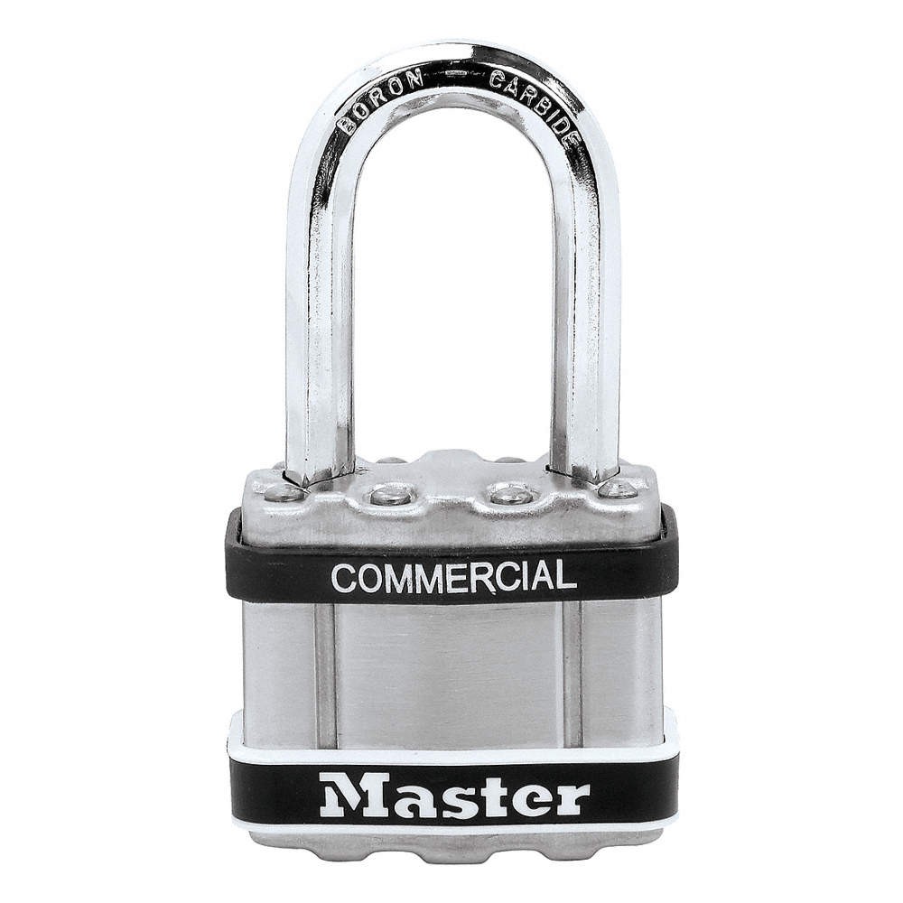 MASTER LOCK M1LFSTS Keyed Padlock, 13/16 in,Rectangle,Silver 52TG73