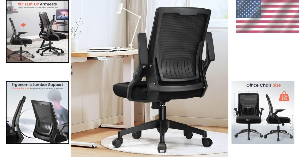 Breathable Mesh Executive Computer Chair with Adjustable Height & Back Support