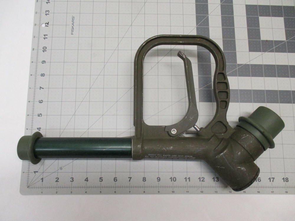 (USED) WIGGENS GRAVITY FILL ADAPTER REFUELING NOZZLE FUEL PUMP HANDLE MILITARY