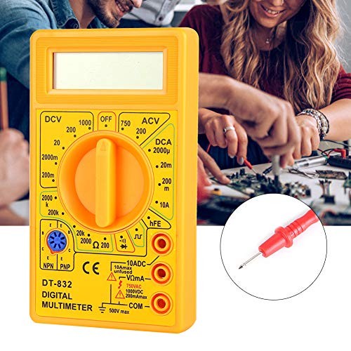 DT832 Digital Multimeter Multi Tester Handheld Multimeter Mini Pocket Yellow