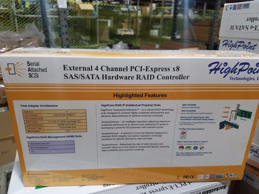 HighPoint RocketRAID 4311 4-Channel PCI-Express x8 SAS 3Gb/s RAID Controller