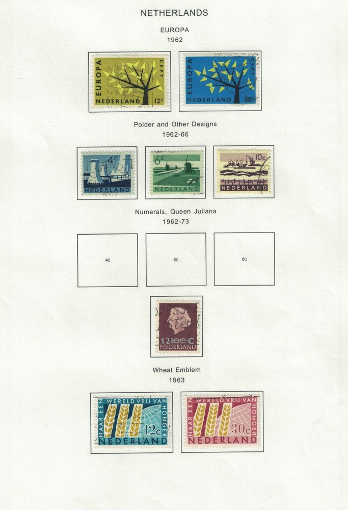 NETHERLANDS 1959-65 ISSUES ON 4 PAGES (JF-F)