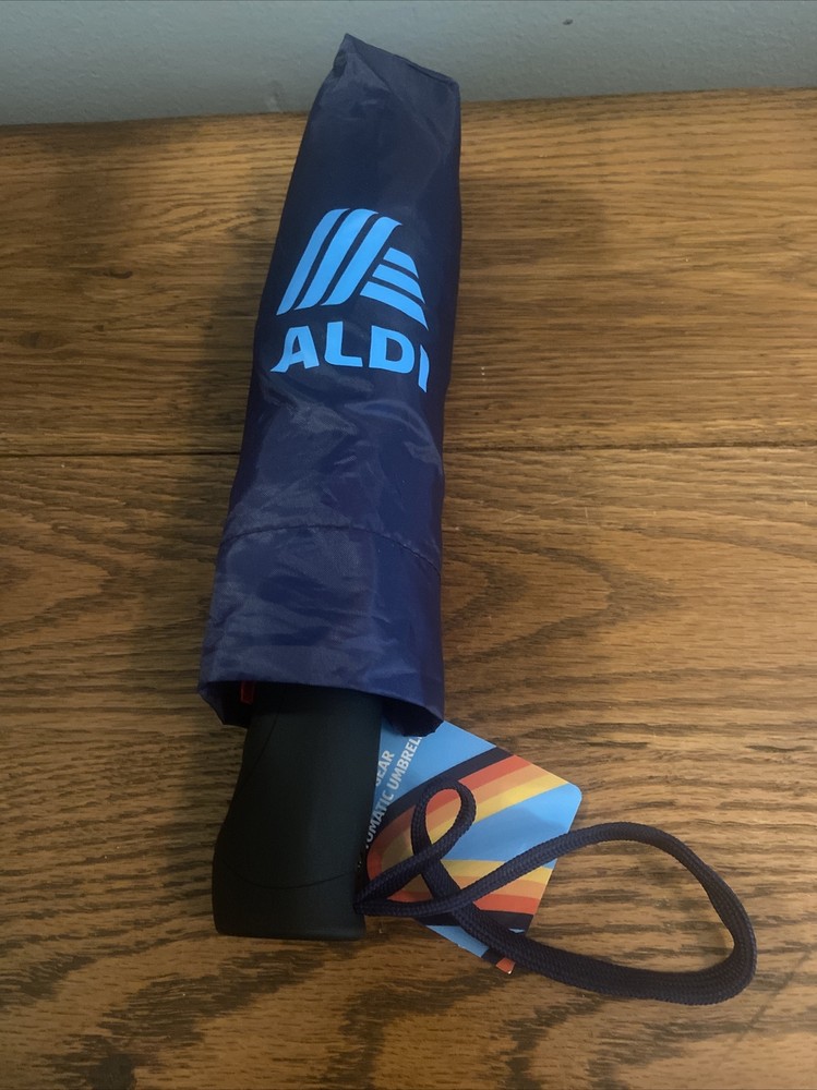 Aldi 2023 Capsule Collection Multicolor Striped Automatic Compact Umbrella NWT