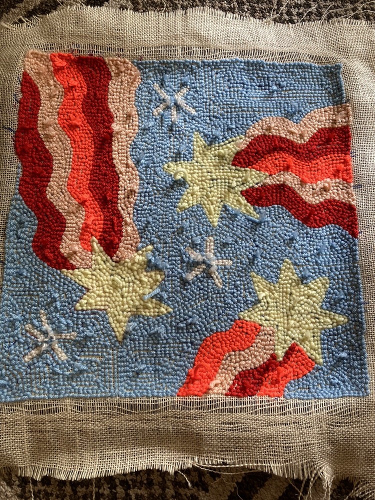 Punch Needle Piece With Starburst Design