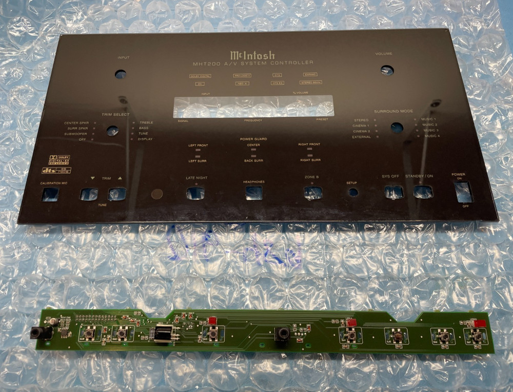 McINTOSH MHT200 FRONT PANEL -- HAS A CHIP ON THE BOTTOM RIGHT AND TOP RIGHT