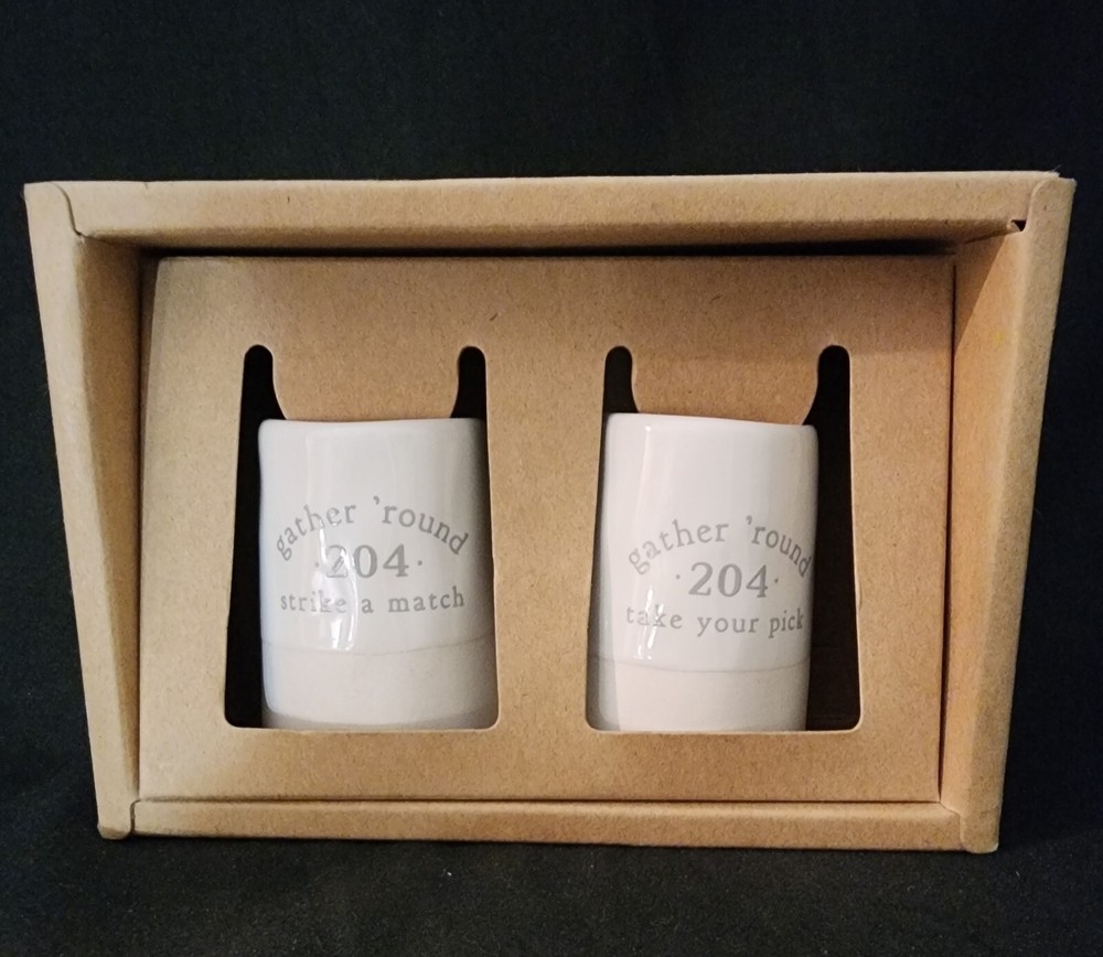 Demdaco Ceramic Toothpick And Match Holder Set