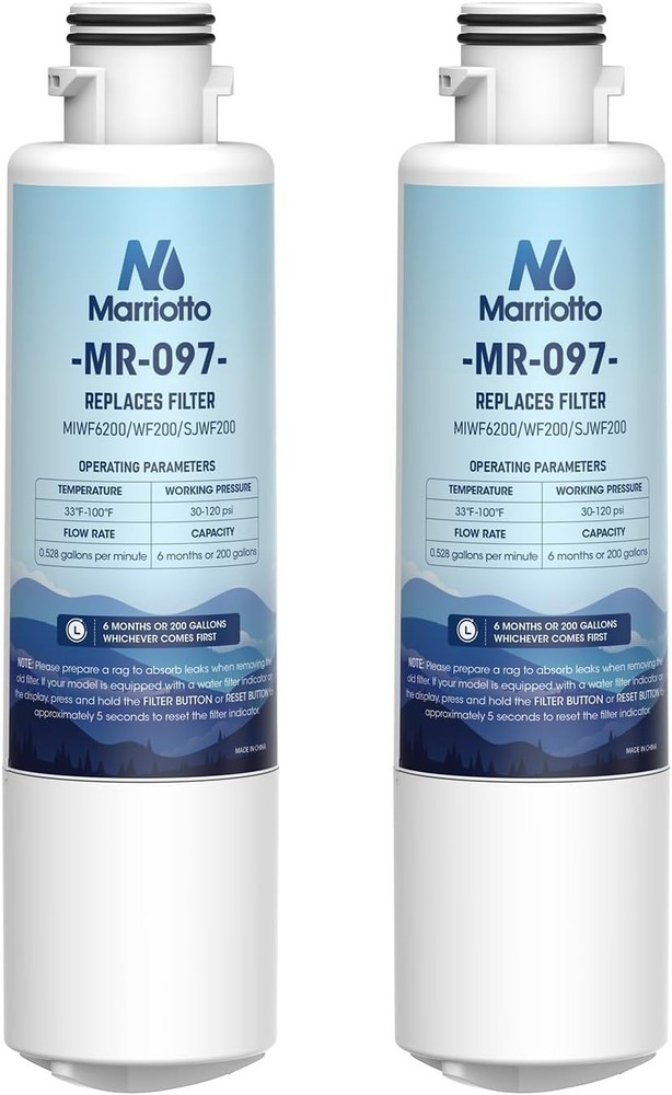 MIWF6200 Water Filter, Compatible with Midea MRS26D5AST, MF-2008-R2 (2 Pack)