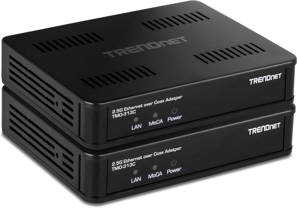 TRENDnet TMO-313C2K,2.5Gbps Ethernet over Coax Adapter (2-Pack)