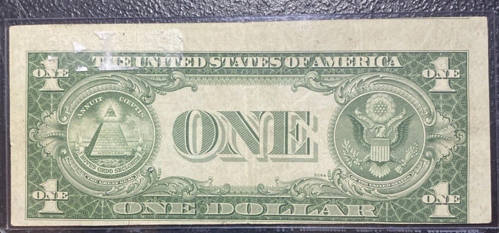 1935D $1 Silver Certificate With Major Reverse Misalignment Error FREE SHIPPING