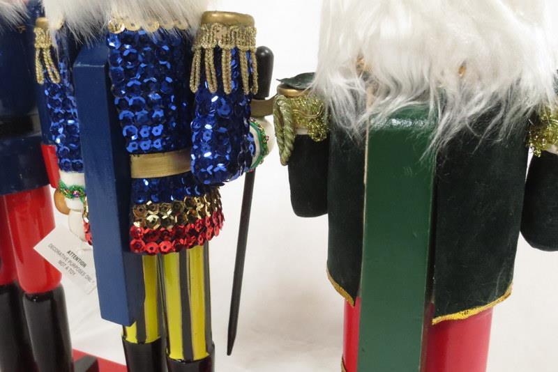 3 Nice Looking Wooden Nutcrackers - Approx. 15" tall