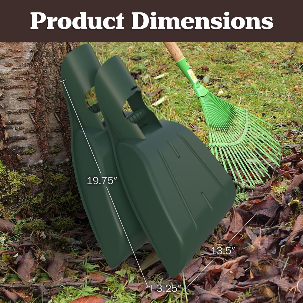 Leaf Scoops Lightweight Grabber Tool for Leaves, Mulch, Gardening, Yard Work