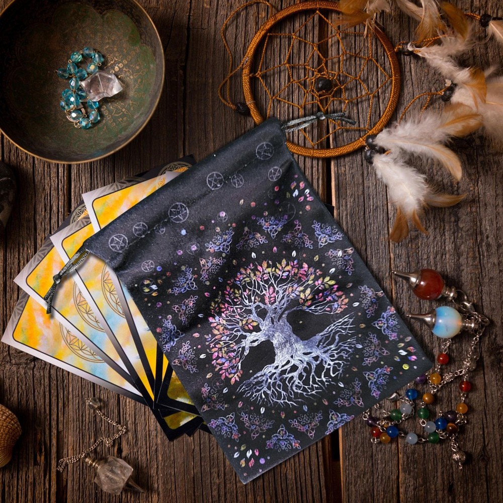 Small Drawstring Pouch Crystal Tarot Card Storage Bag Exquisite Collection