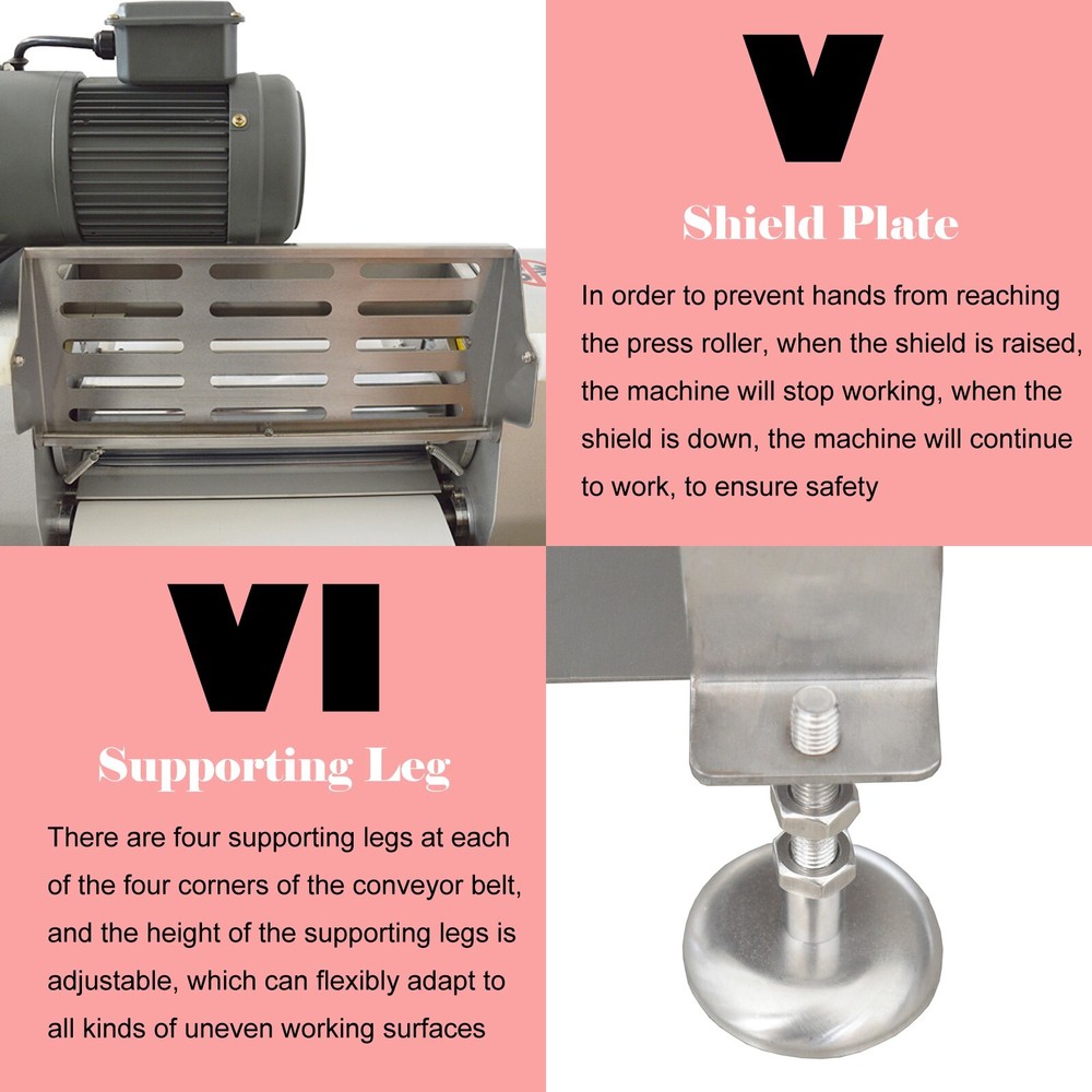 Commercial 110V Dough Sheeter Dough Roller Folding Table Type Pastry Machine