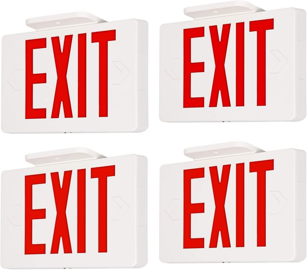 LED Exit Sign Red Letter Emergency Exit Light Battery Backup UL924 Fire-4 Pack